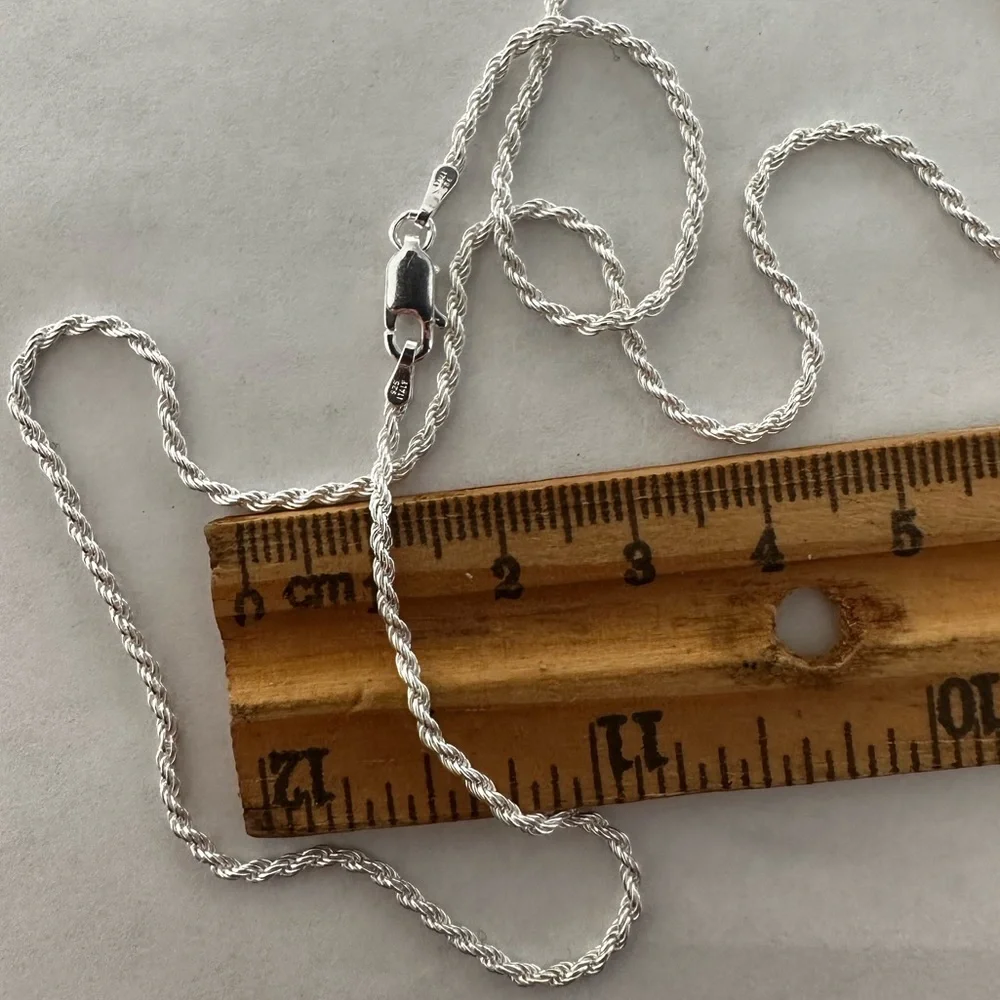 925 Silver 18” necklace 2mm rope chain unisex